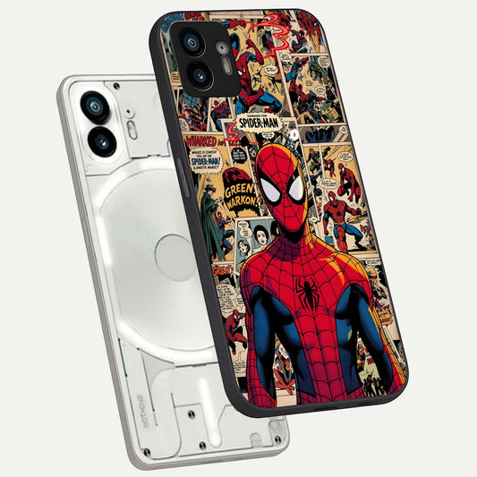  Aesthetic Spider phone case For Nothing Phone 2 showing premium glass back cover with detailed artwork