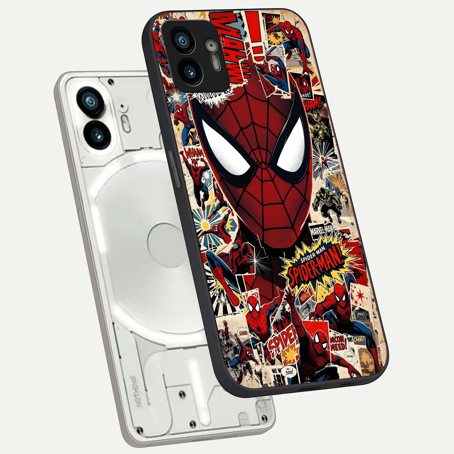  Aesthetic Wonder Spider phone case For Nothing Phone 2 showing premium glass back cover with detailed artwork