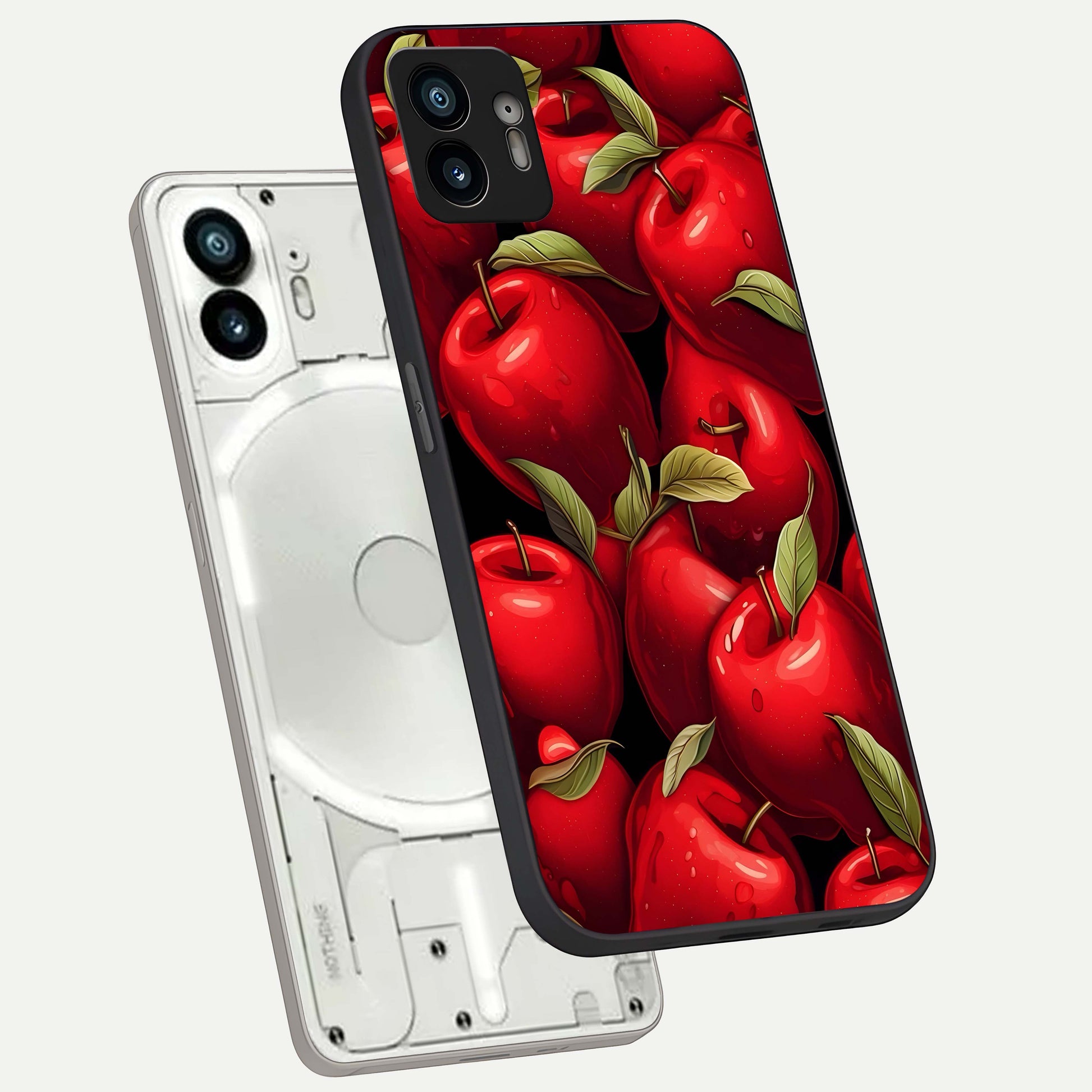  Apple Pattern phone case For Nothing Phone 2 showing premium glass back cover with detailed artwork
