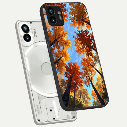  Autumn Sky Rise phone case For Nothing Phone 2 showing premium glass back cover with detailed artwork