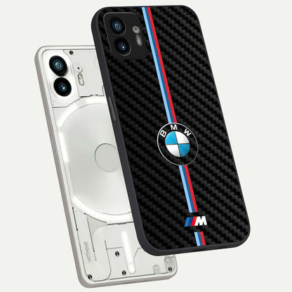  BMW Pattern phone case For Nothing Phone 2 showing premium glass back cover with detailed artwork