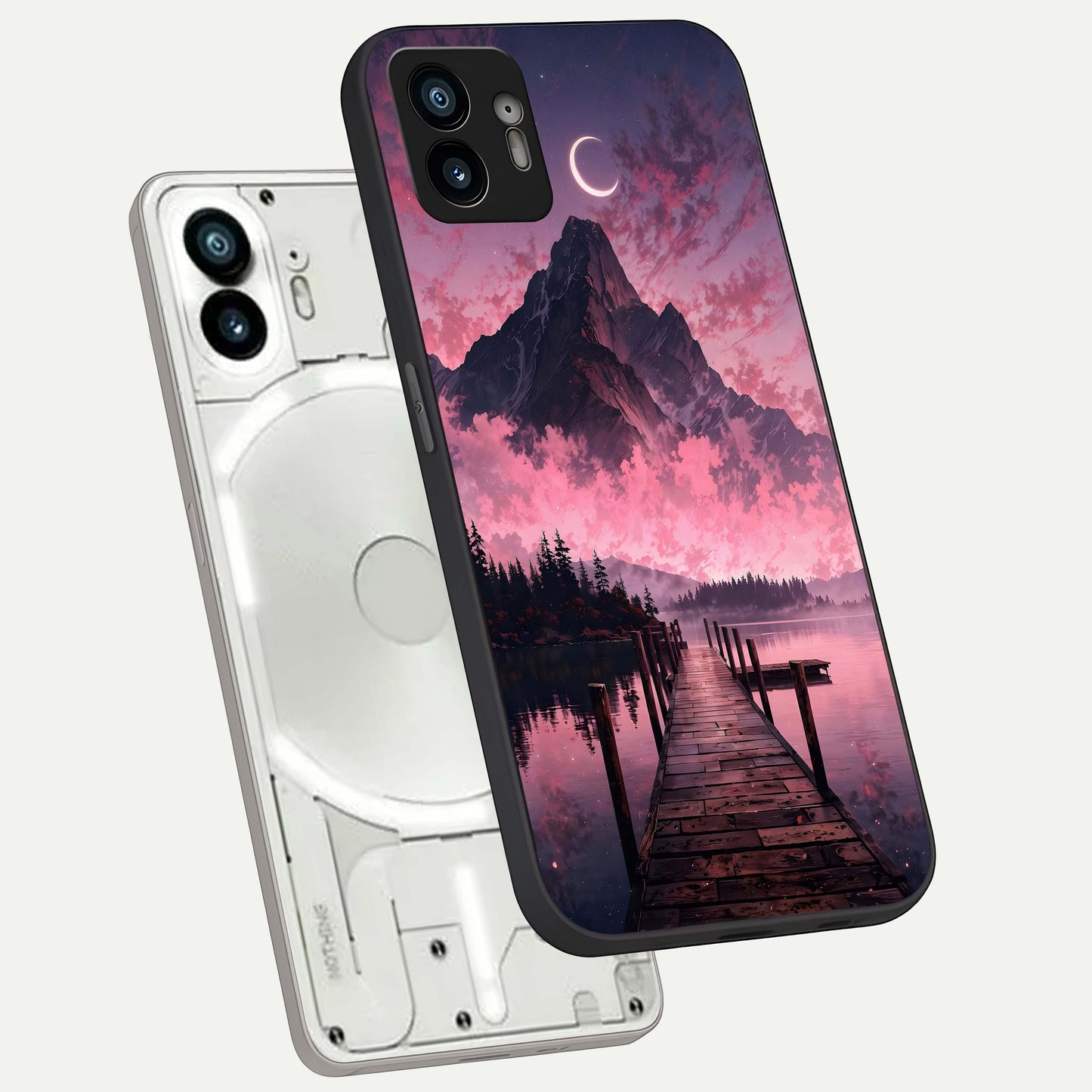  Beautiful Mountain View phone case For Nothing Phone 2 showing premium glass back cover with detailed artwork