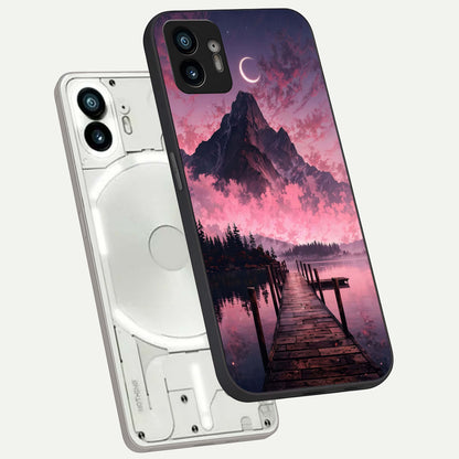 Beautiful Mountain View phone case For Nothing Phone 2 showing premium glass back cover with detailed artwork