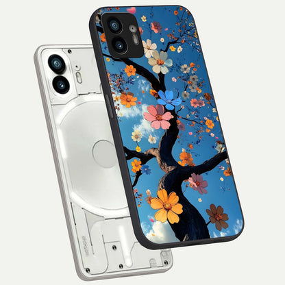  Blossom Dream Sky phone case For Nothing Phone 2 showing premium glass back cover with detailed artwork