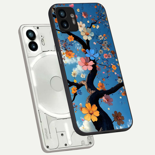  Blossom Dream Sky phone case For Nothing Phone 2 showing premium glass back cover with detailed artwork