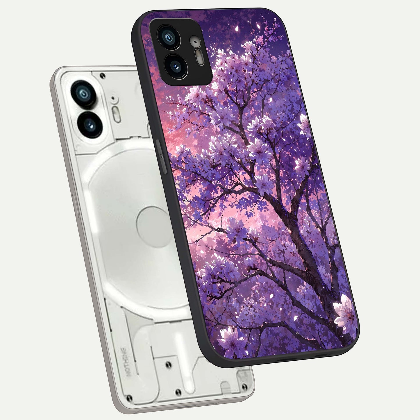  Blossom Tree phone case For Nothing Phone 2 showing premium glass back cover with detailed artwork