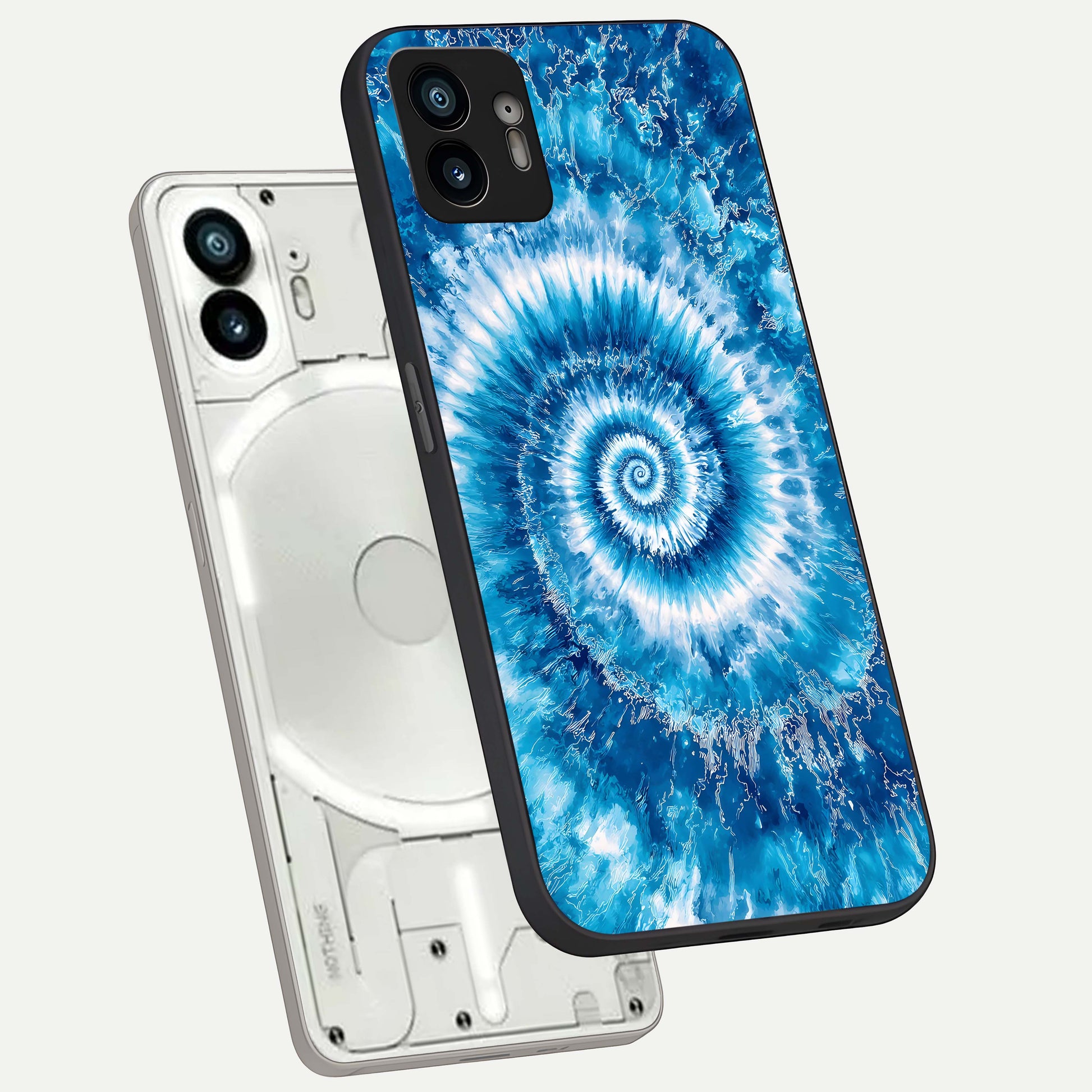  Blue Galaxy Wave phone case For Nothing Phone 2 showing premium glass back cover with detailed artwork