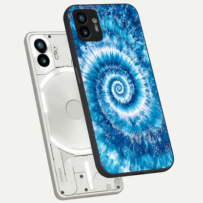  Blue Galaxy Wave phone case For Nothing Phone 2 showing premium glass back cover with detailed artwork