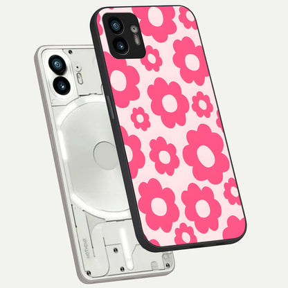  Blush Flower Pop phone case For Nothing Phone 2 showing premium glass back cover with detailed artwork