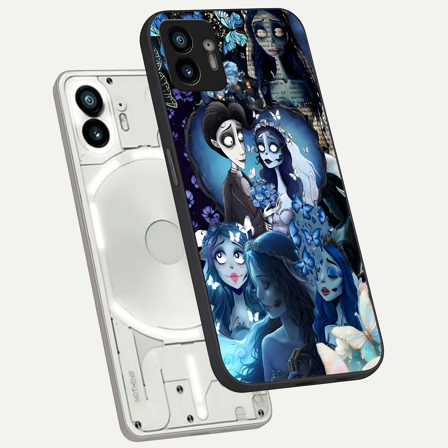  Butterfly Ghost Soul phone case For Nothing Phone 2 showing premium glass back cover with detailed artwork