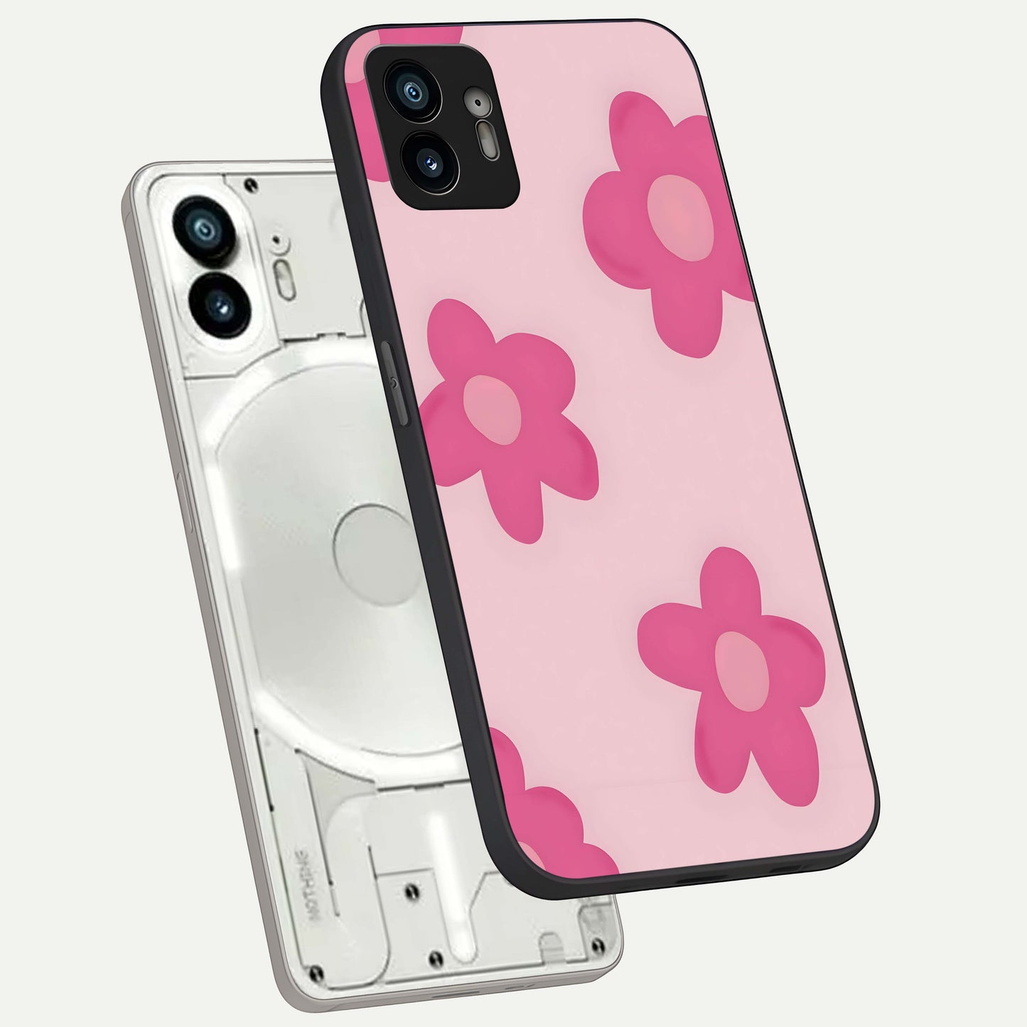  Candy Bloom Dreams phone case For Nothing Phone 2 showing premium glass back cover with detailed artwork