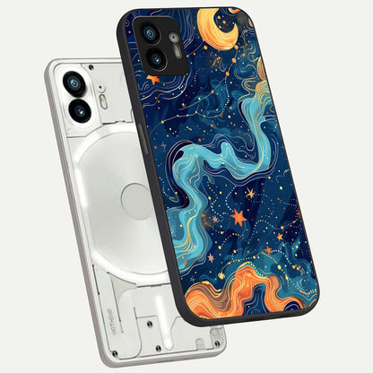  Celestial Dream Flow phone case For Nothing Phone 2 showing premium glass back cover with detailed artwork