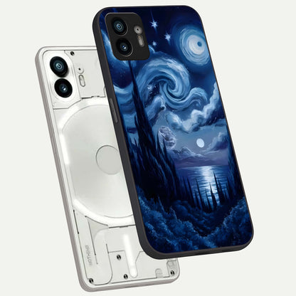  Celestial Dream Van Gogh phone case For Nothing Phone 2 showing premium glass back cover with detailed artwork