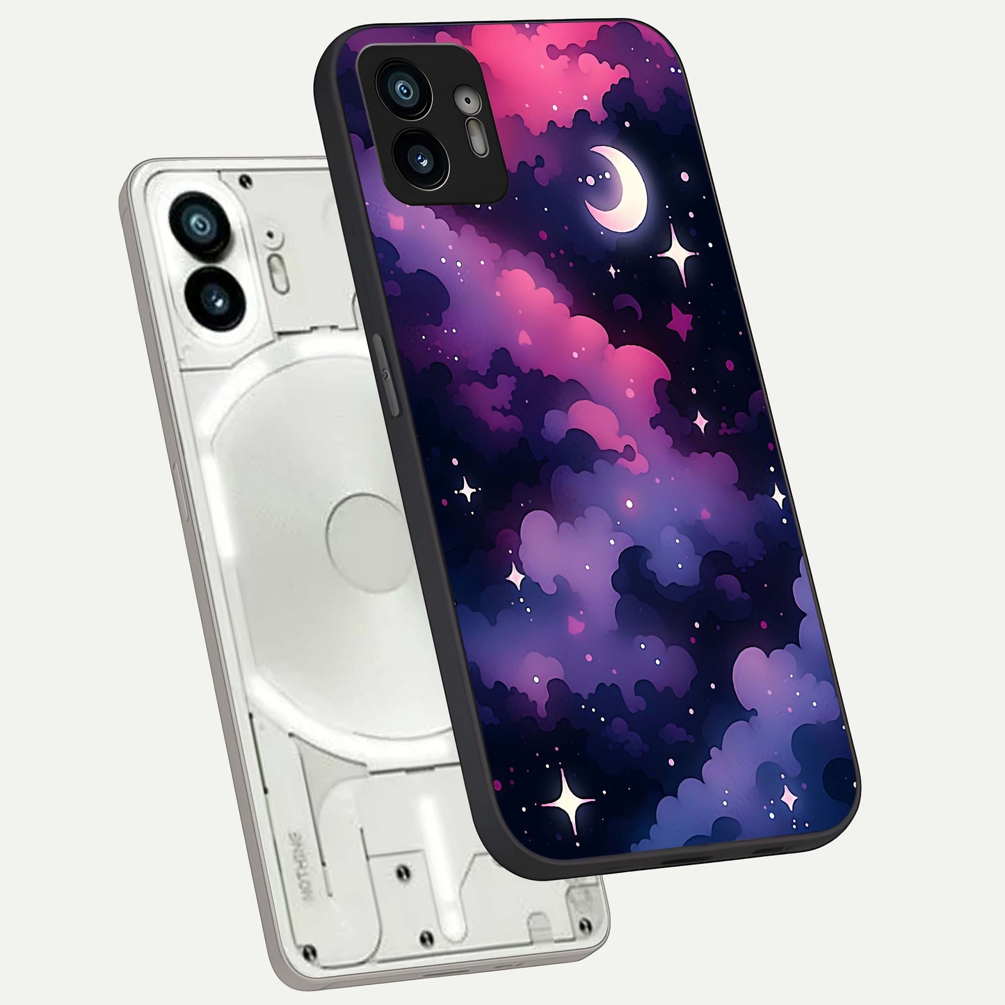  Celestial Moon Magic phone case For Nothing Phone 2 showing premium glass back cover with detailed artwork