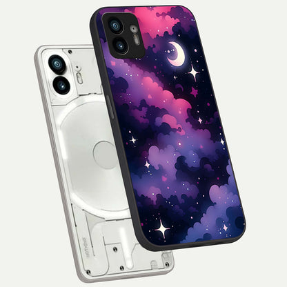  Celestial Moon Magic phone case For Nothing Phone 2 showing premium glass back cover with detailed artwork