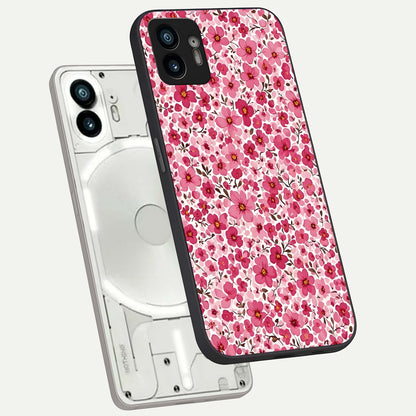  Cherry Blossom Charm phone case For Nothing Phone 2 showing premium glass back cover with detailed artwork