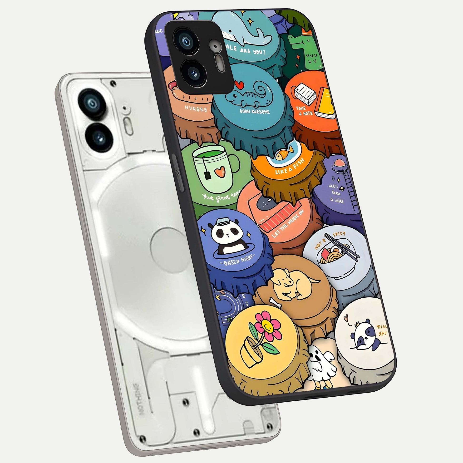  Coins Patterns phone case For Nothing Phone 2 showing premium glass back cover with detailed artwork
