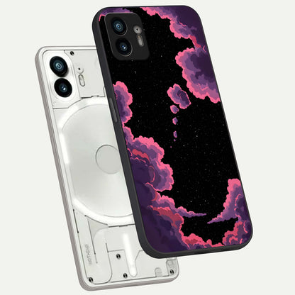  Cosmic Cloud Journey phone case For Nothing Phone 2 showing premium glass back cover with detailed artwork