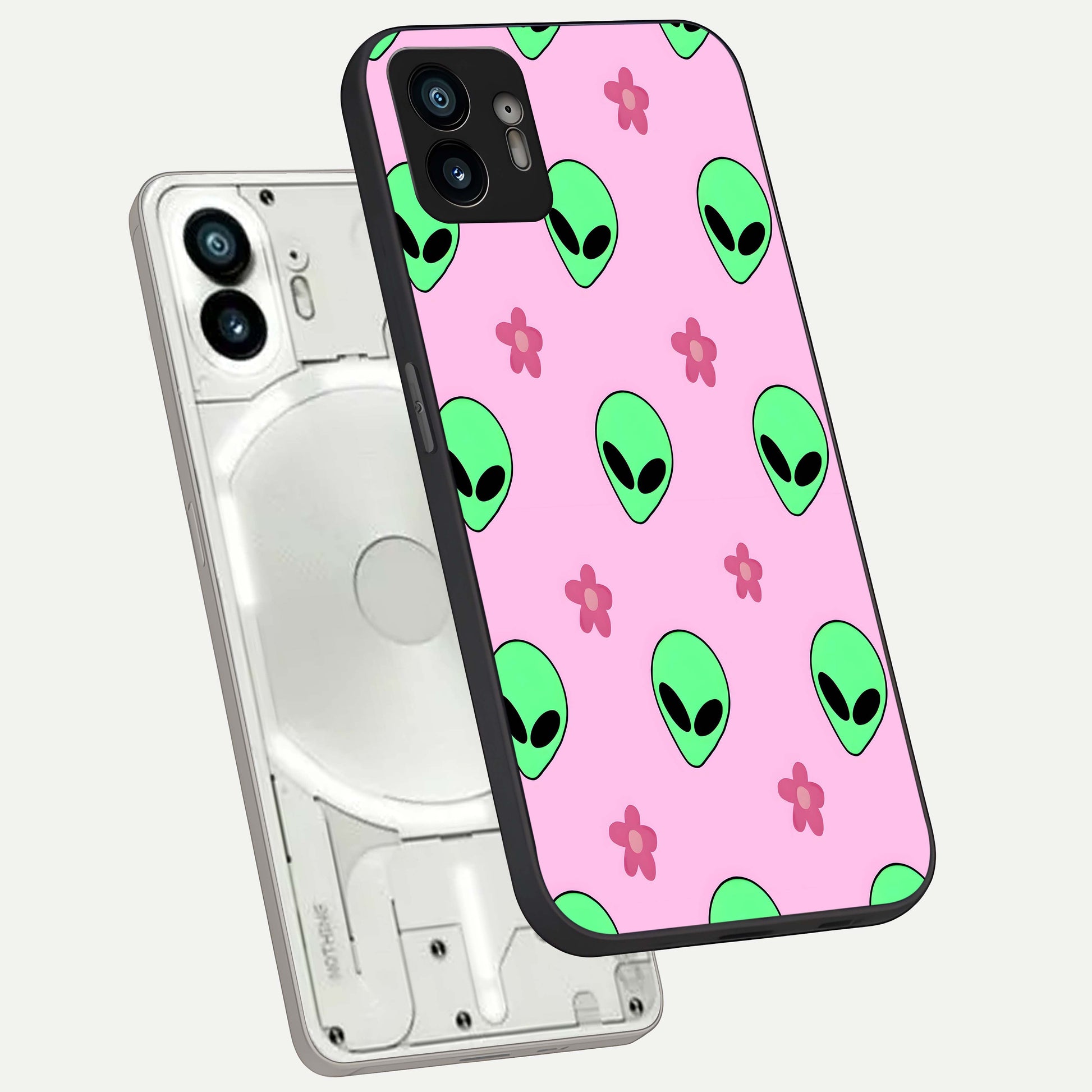  Cosmic Cute Crush phone case For Nothing Phone 2 showing premium glass back cover with detailed artwork