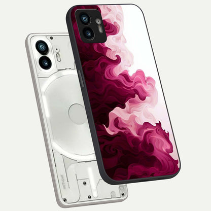  Crimson Wave Flow phone case For Nothing Phone 2 showing premium glass back cover with detailed artwork