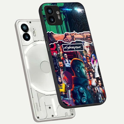  CYBERPUNK Legacy phone case For Nothing Phone 2 showing premium glass back cover with detailed artwork