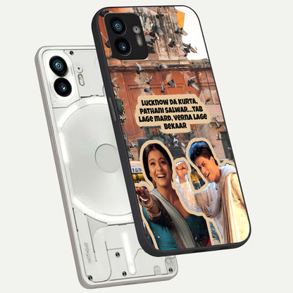  Desi Retro Vibes phone case For Nothing Phone 2 showing premium glass back cover with detailed artwork