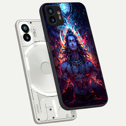  Divine Fire Shiv phone case For Nothing Phone 2 showing premium glass back cover with detailed artwork