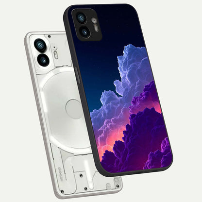 Dreamy Cloud Skies phone case For Nothing Phone 2 showing premium glass back cover with detailed artwork