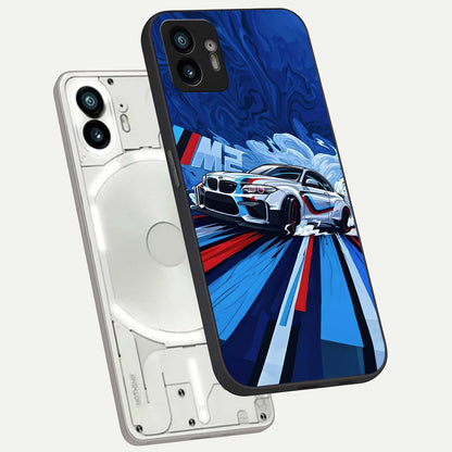  Drift Power Rush phone case For Nothing Phone 2 showing premium glass back cover with detailed artwork