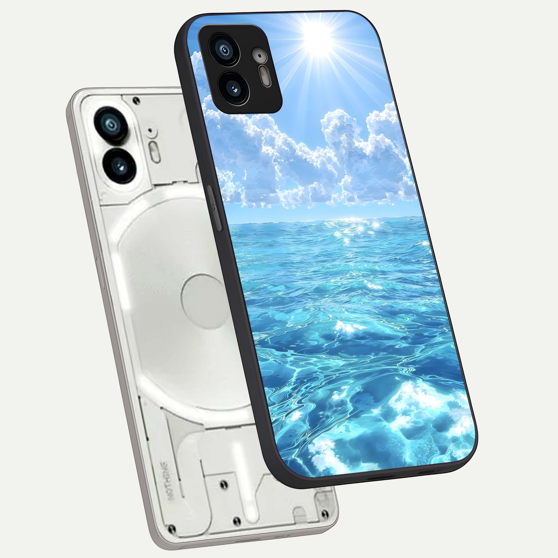  Endless Ocean Horizon phone case For Nothing Phone 2 showing premium glass back cover with detailed artwork