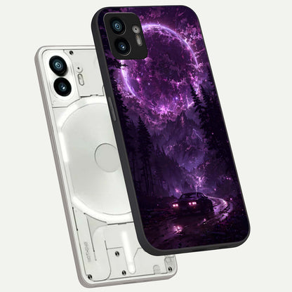  Eternal Cosmic Drive phone case For Nothing Phone 2 showing premium glass back cover with detailed artwork
