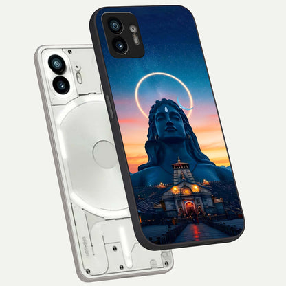  Eternal Shiva Aura phone case For Nothing Phone 2 showing premium glass back cover with detailed artwork