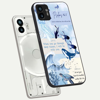  Faithful Ocean Promise phone case For Nothing Phone 2 showing premium glass back cover with detailed artwork