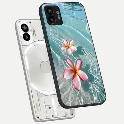  Floating Bloom Bliss phone case For Nothing Phone 2 showing premium glass back cover with detailed artwork