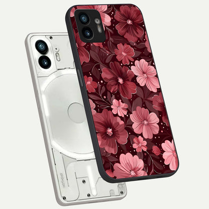  Flower Blush Bloom phone case For Nothing Phone 2 showing premium glass back cover with detailed artwork