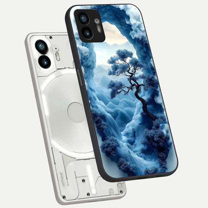  Frozen Serenity Gate phone case For Nothing Phone 2 showing premium glass back cover with detailed artwork
