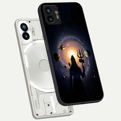  Galactic Shiva Vision phone case For Nothing Phone 2 showing premium glass back cover with detailed artwork