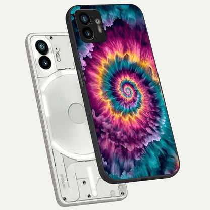  Galactic Spiral Burst phone case For Nothing Phone 2 showing premium glass back cover with detailed artwork