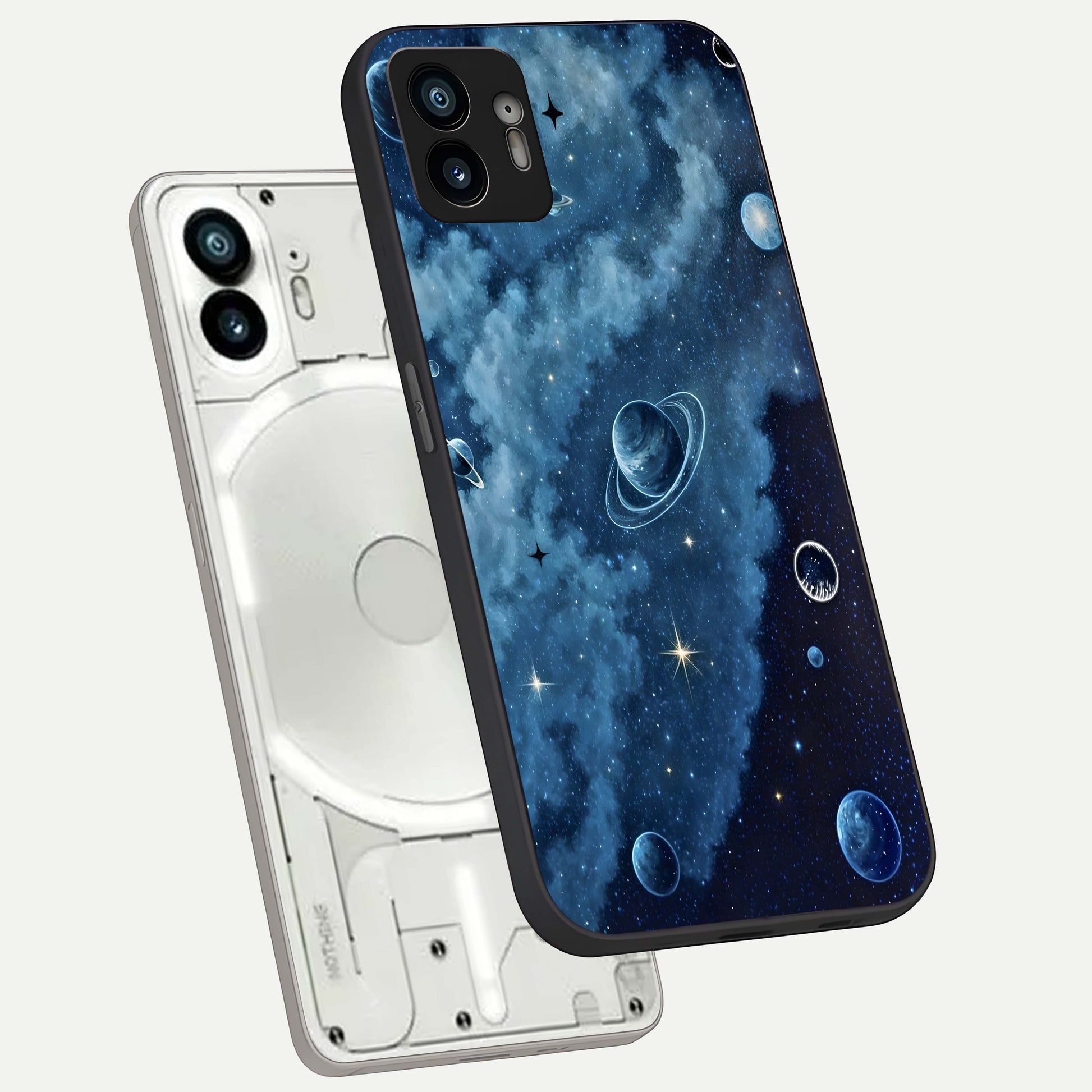  Galaxy Dream Space phone case For Nothing Phone 2 showing premium glass back cover with detailed artwork