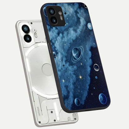  Galaxy Dream Space phone case For Nothing Phone 2 showing premium glass back cover with detailed artwork