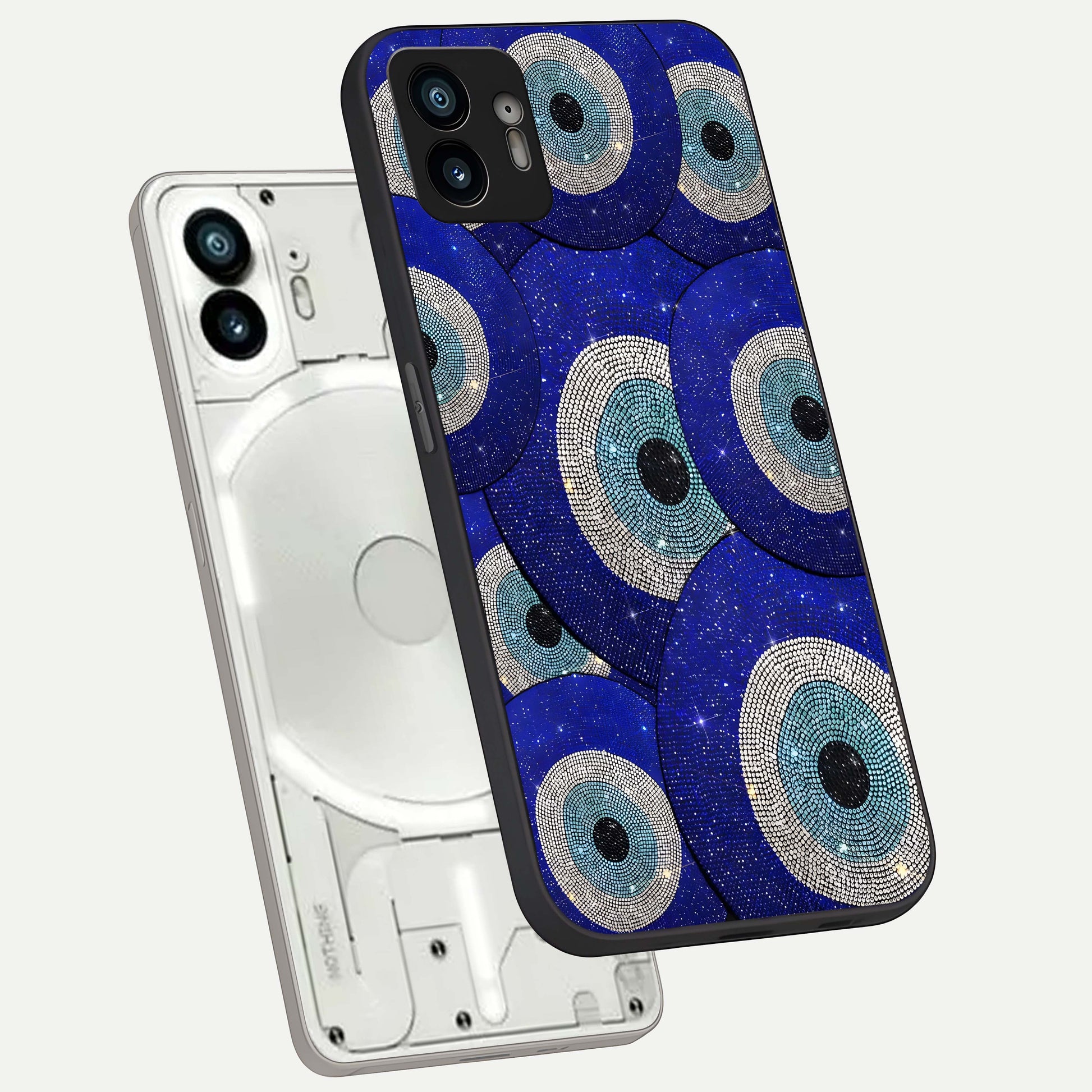  Galaxy Eye Flow phone case For Nothing Phone 2 showing premium glass back cover with detailed artwork