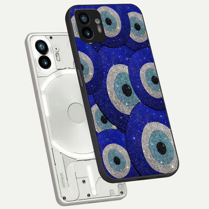  Galaxy Eye Flow phone case For Nothing Phone 2 showing premium glass back cover with detailed artwork