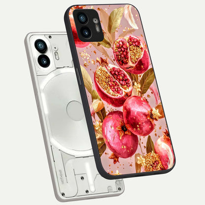  Golden Bloom Glow phone case For Nothing Phone 2 showing premium glass back cover with detailed artwork