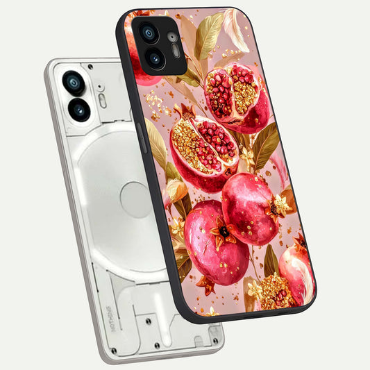  Golden Bloom Glow phone case For Nothing Phone 2 showing premium glass back cover with detailed artwork