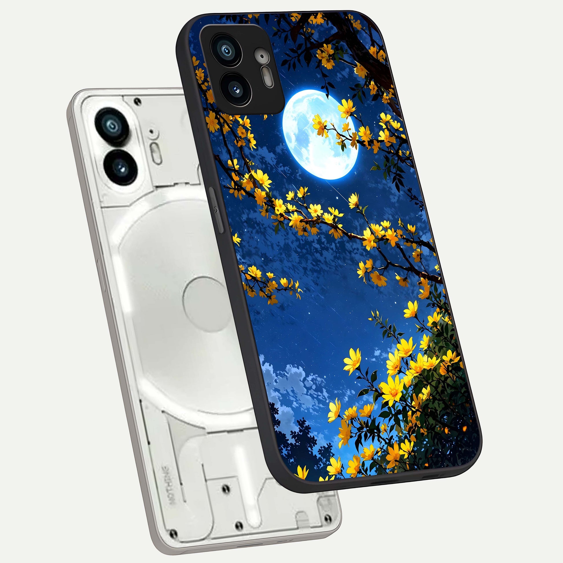  Golden Night Glow phone case For Nothing Phone 2 showing premium glass back cover with detailed artwork