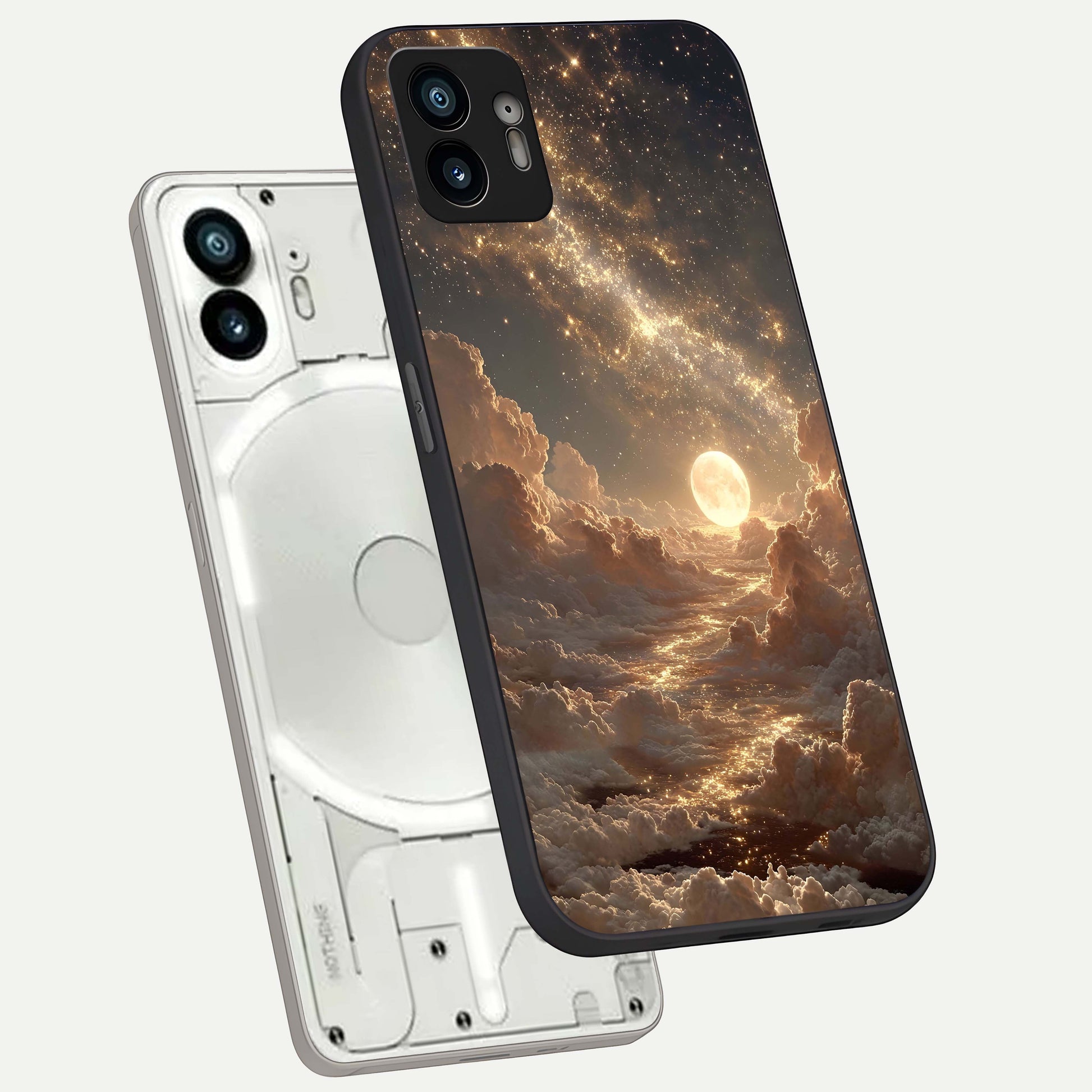  Golden Sky Dream phone case For Nothing Phone 2 showing premium glass back cover with detailed artwork