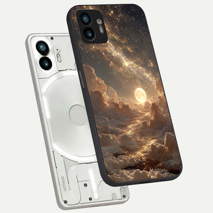  Golden Sky Dream phone case For Nothing Phone 2 showing premium glass back cover with detailed artwork