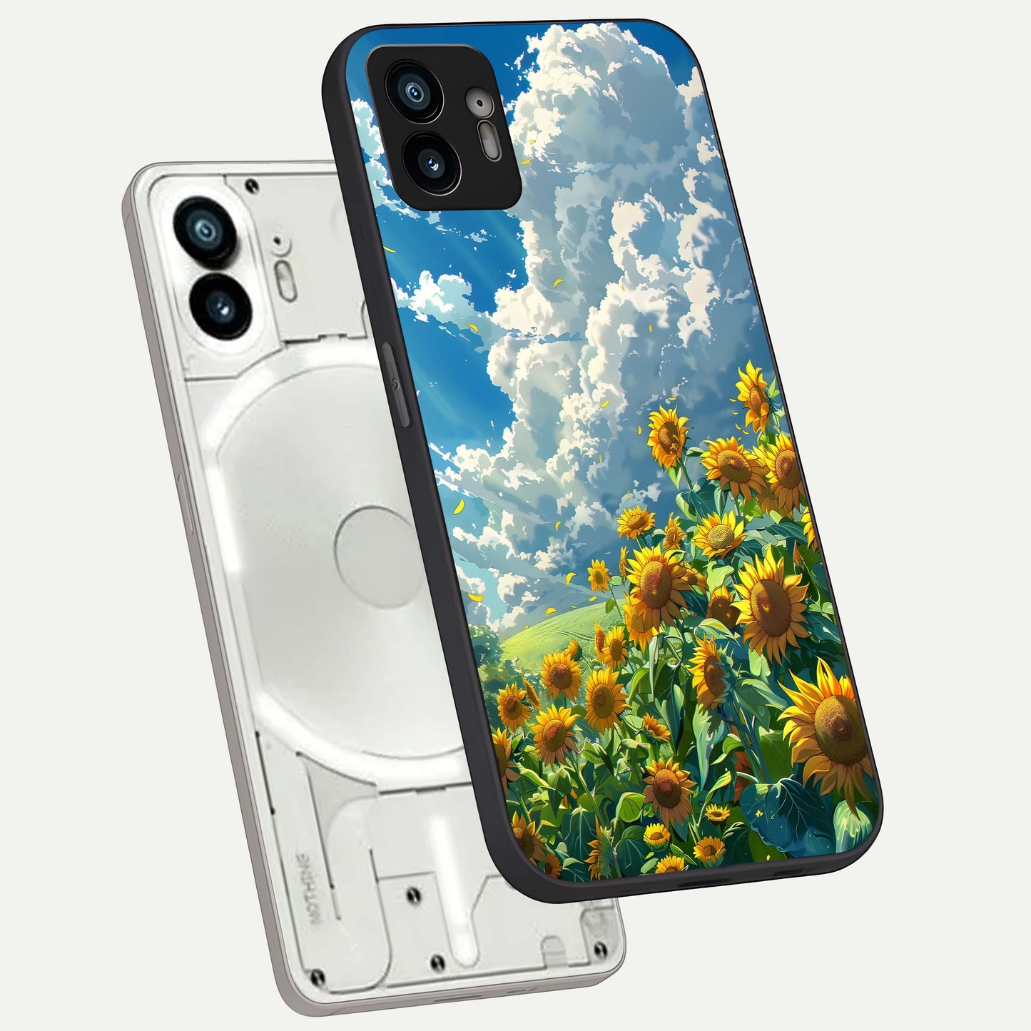  Golden Sun Glory phone case For Nothing Phone 2 showing premium glass back cover with detailed artwork