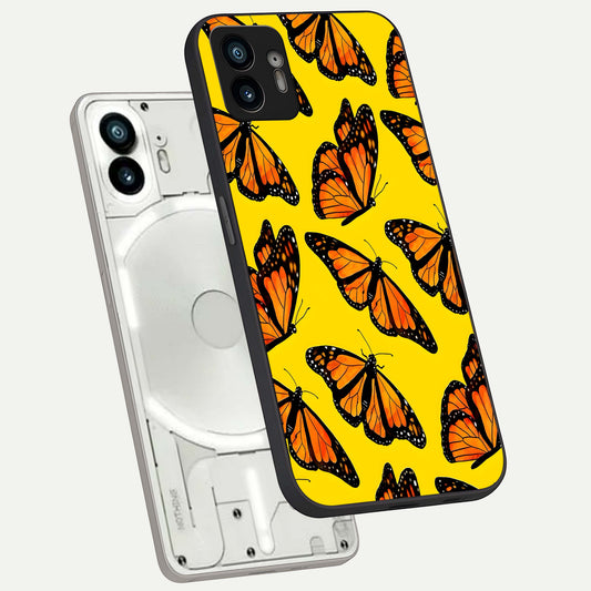  Golden Wing Flight phone case For Nothing Phone 2 showing premium glass back cover with detailed artwork
