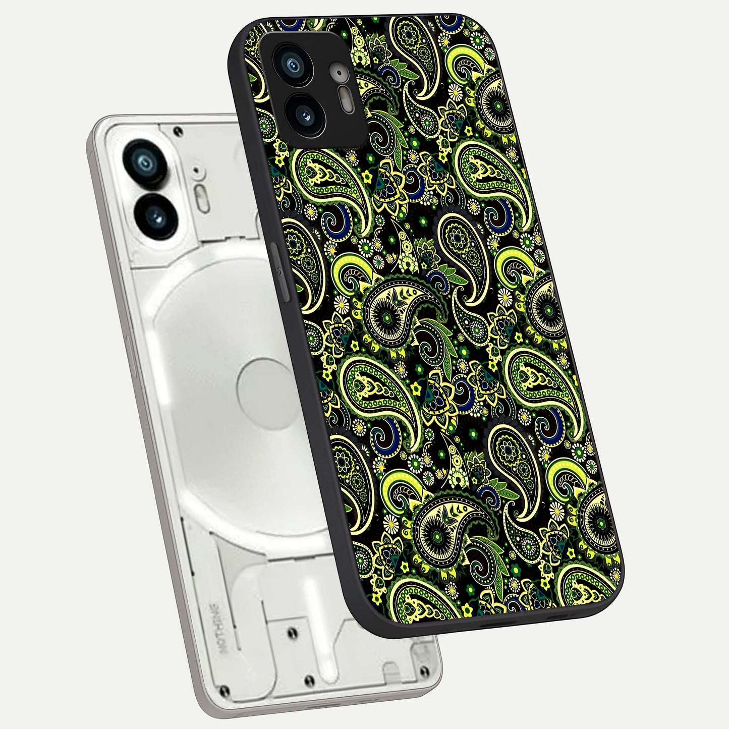  Green Kawasaki phone case For Nothing Phone 2 showing premium glass back cover with detailed artwork